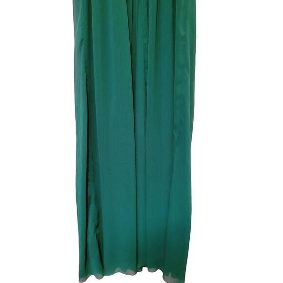 Badgley Mishka green strapless chiffon ruched full length gown - Picture 8 of 10
